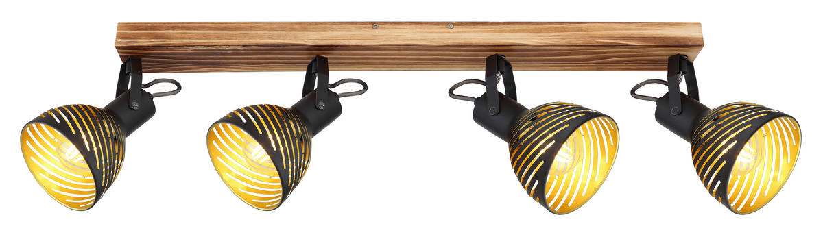 STRAHLER Lenna 80/12,5/25 cm   - Dunkelbraun/Goldfarben, Basics, Holz/Metall (80/12,5/25cm) - Globo