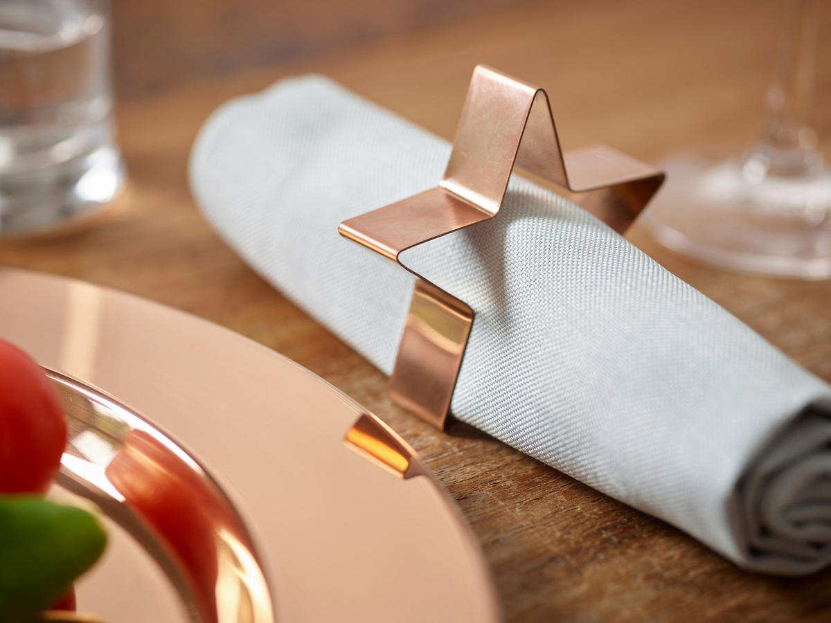 SERVIETTENRING 7 cm  4 Stück  - Kupferfarben, Design, Metall (7cm) - Echtwerk