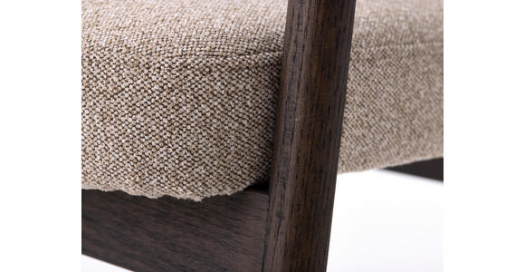 ARMLEHNSTUHL   Flachgewebe  - Sandfarben/Dunkelbraun, KONVENTIONELL, Holz/Textil (63/81/63cm) - Ambia Home