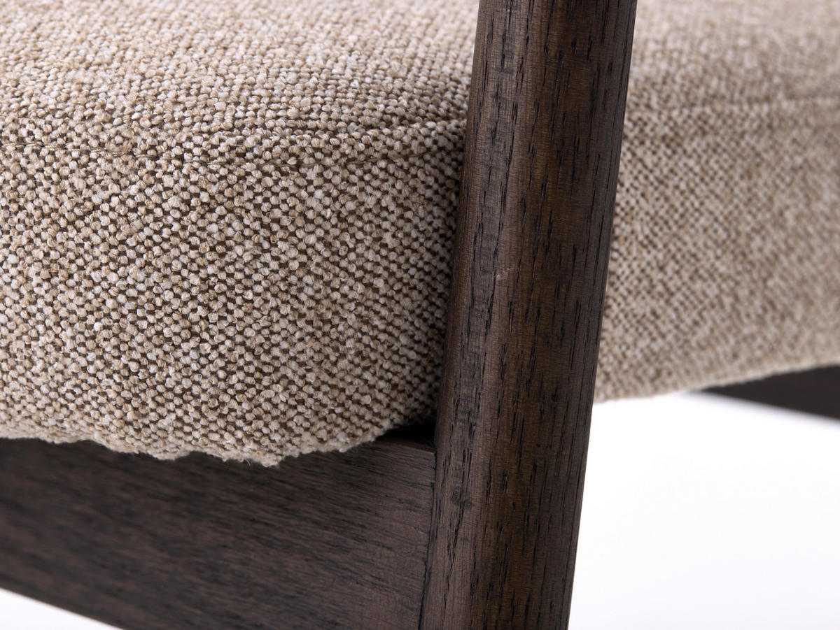 ARMLEHNSTUHL  in Flachgewebe  - Sandfarben/Dunkelbraun, KONVENTIONELL, Holz/Textil (63/81/63cm) - Ambia Home
