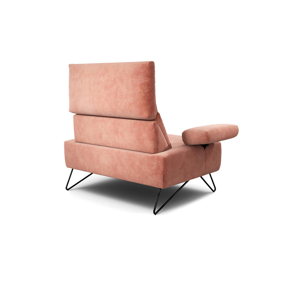 Thumbnail - Sensoo Sessel Cosy, Rosa, Textil, 114-142x85x86-94 cm, Stoffauswahl, Wohnzimmer, Sessel, Polstersessel