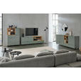 HIGHBOARD Eichefarben, Salbeigrün  95,3/146,2/37 cm  - Eichefarben/Salbeigrün, MODERN, Holzwerkstoff/Metall (95,3/146,2/37cm) - Carryhome