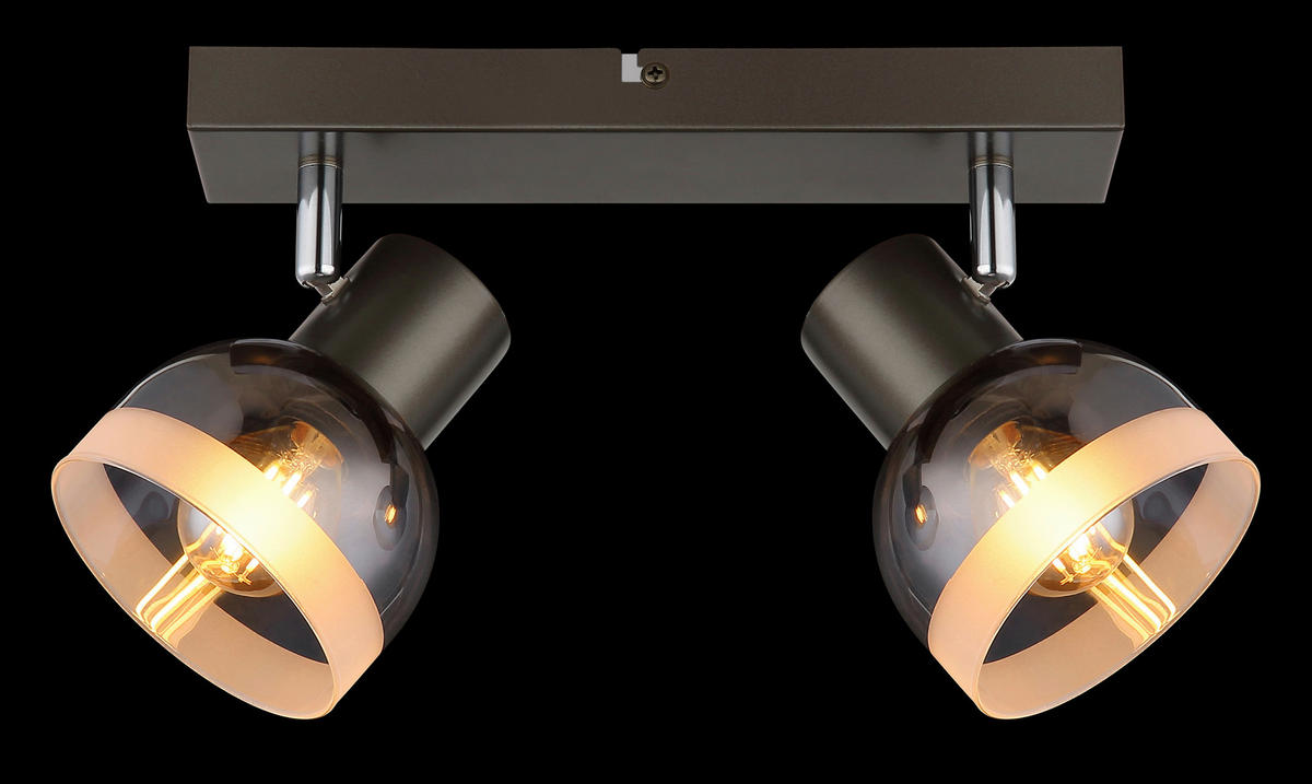 STRAHLER Kairo 26/10/14 cm  - Chromfarben/Weiß, Design, Glas/Metall (26/10/14cm) - Globo