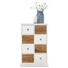 KOMMODE Eiche, Kiefer massiv Eichefarben, Weiß - Eichefarben/Weiß, Design, Holz/Metall (55/88,5/40cm) - Carryhome