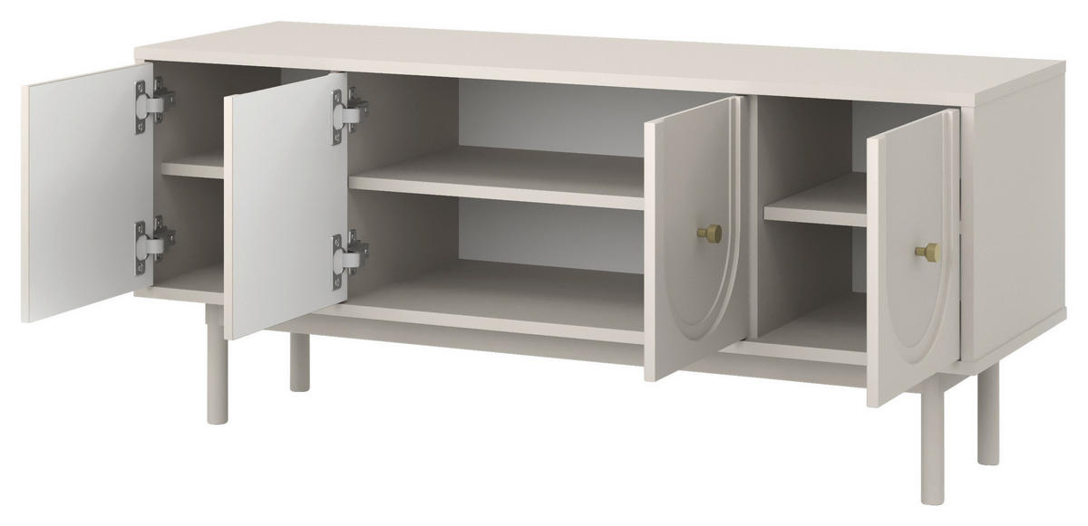 LOWBOARD Vilama  in 154/53,5/39 cm  - Kaschmir/Goldfarben, Design, Holzwerkstoff/Metall (154/53,5/39cm) - Xora