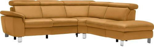 ECKSOFA in Webstoff Bernsteinfarben  - Beige/Bernsteinfarben, Design, Textil/Metall (271/239cm) - Cantus
