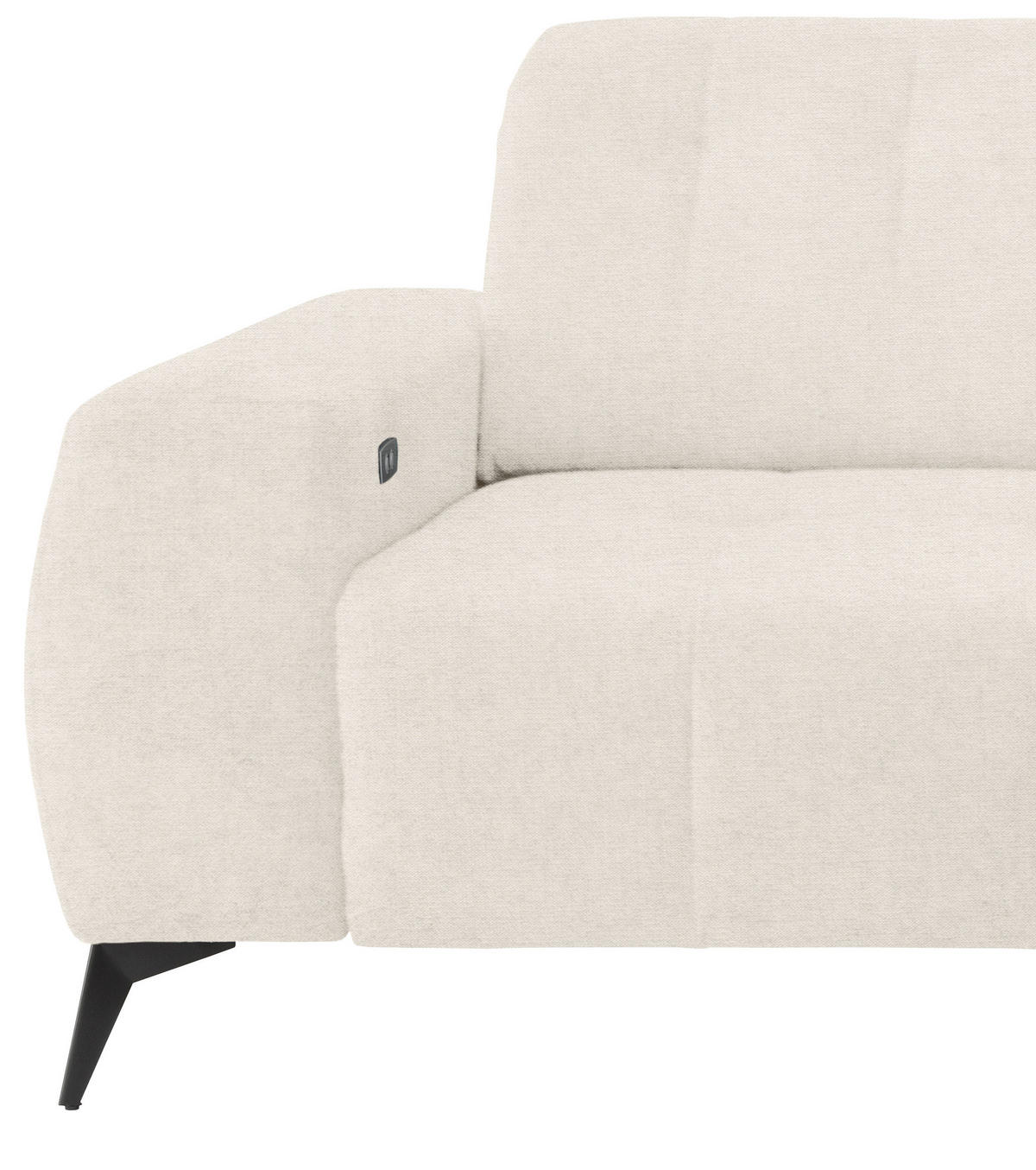 ECKSOFA Creme Mikrofaser  - Creme/Schwarz, MODERN, Textil/Metall (258/180cm) - Livetastic
