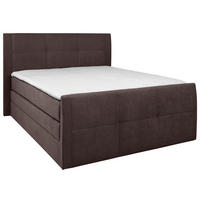 BOXSPRINGBETT 140/200 cm  in Braun  - Schwarz/Braun, KONVENTIONELL, Kunststoff/Textil (140/200cm) - Boxxx
