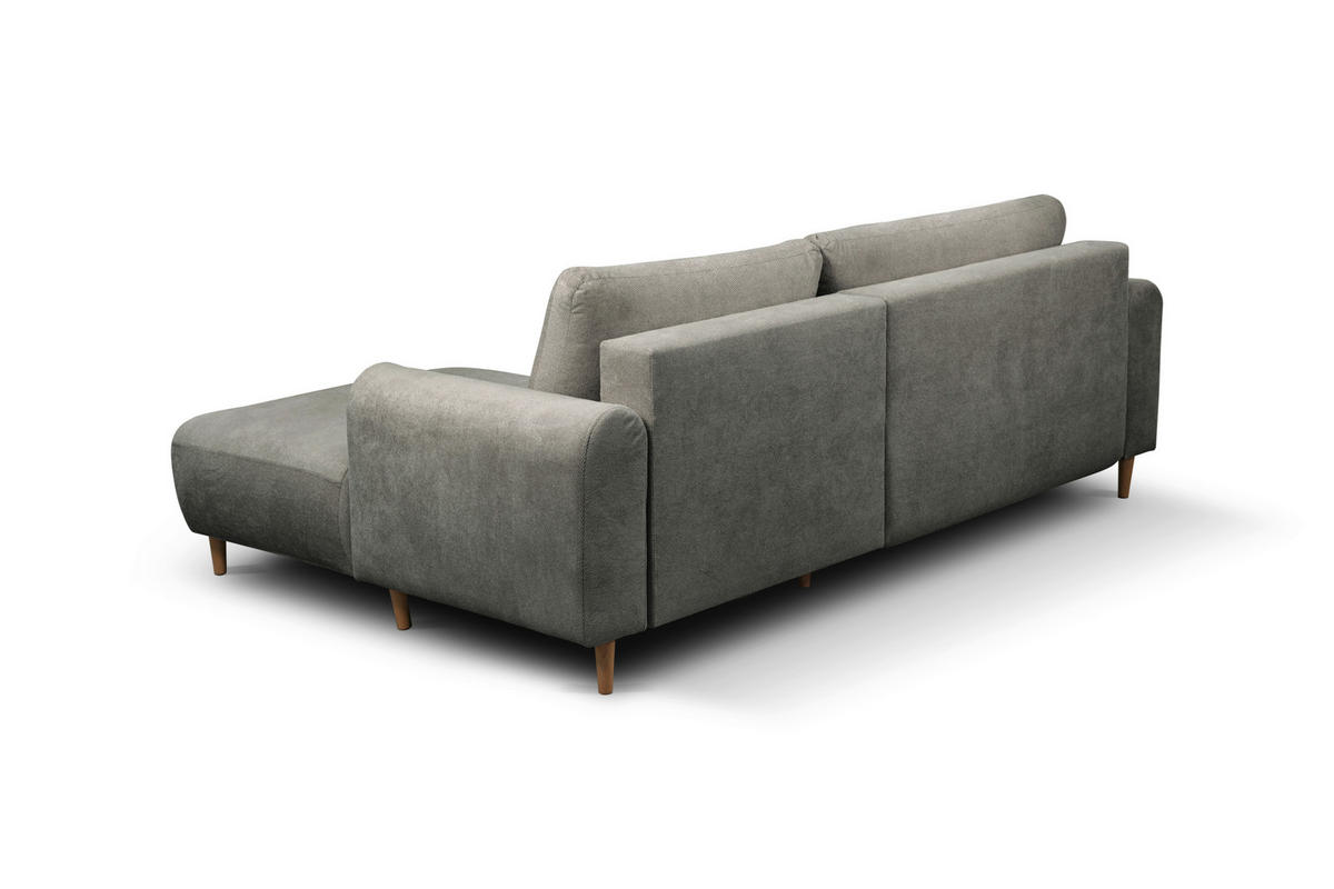 ECKSOFA Struktur Grau  - Naturfarben/Grau, Design, Holz/Textil (230/150cm) - MID.YOU