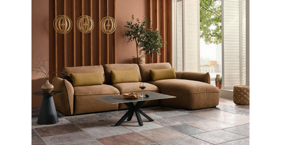 ECKSOFA  in Chenille Rostfarben  340/190 cm  - Rostfarben/Goldbraun, Design, Kunststoff/Textil (340/190cm) - Belluti