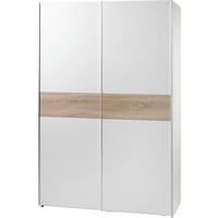 ORMAR - VISEĆA KLIZNA VRATA bela, sonoma hrast  125/195/58 cm  - sonoma hrast/boja aluminijuma, Osnovno, metal/pločasti materijal (125/195/58cm) - Ti'me
