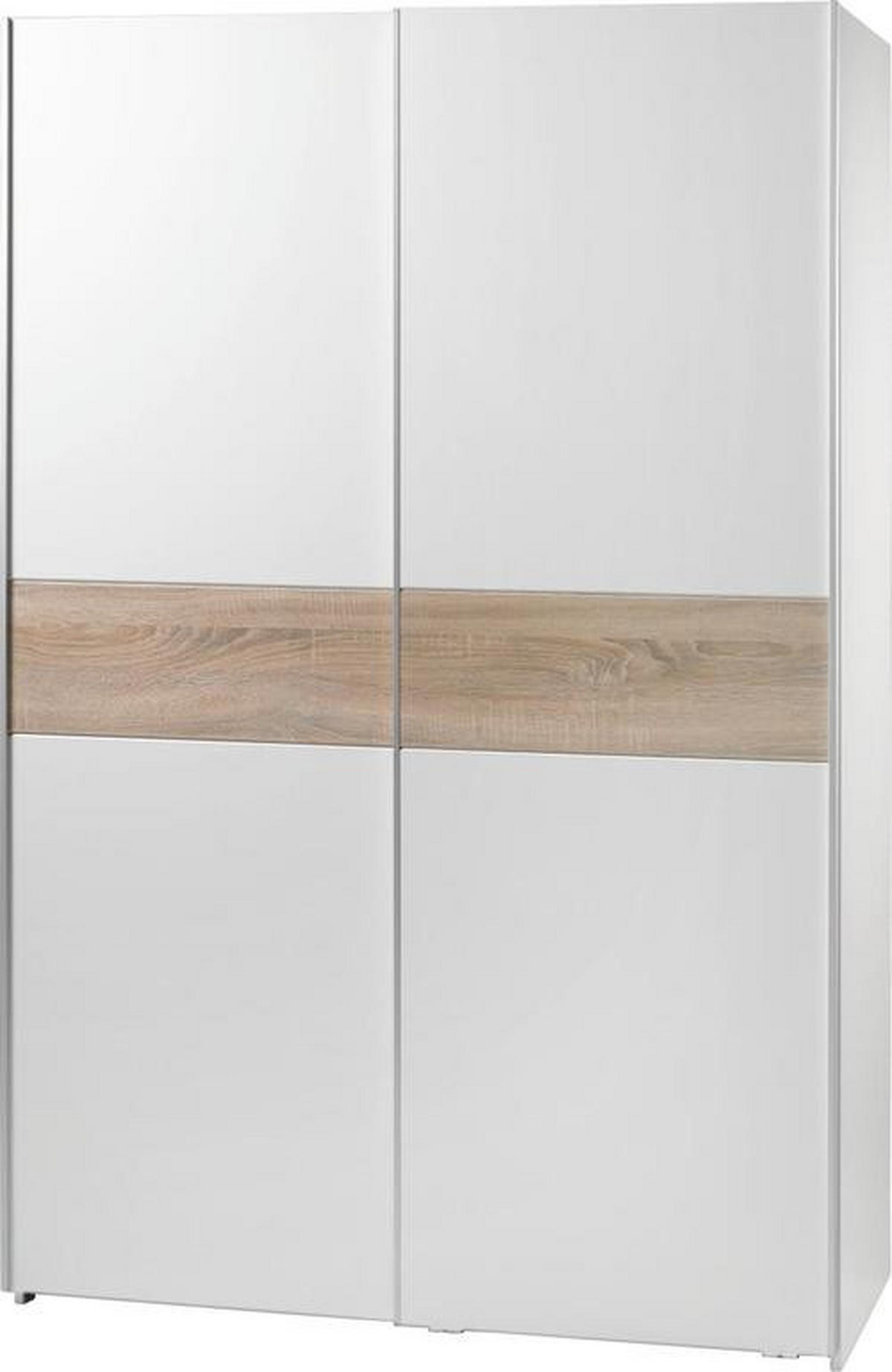 ORMAR - VISEĆA KLIZNA VRATA bela, sonoma hrast  125/195/58 cm  - sonoma hrast/boja aluminijuma, Osnovno, metal/pločasti materijal (125/195/58cm) - Ti'me