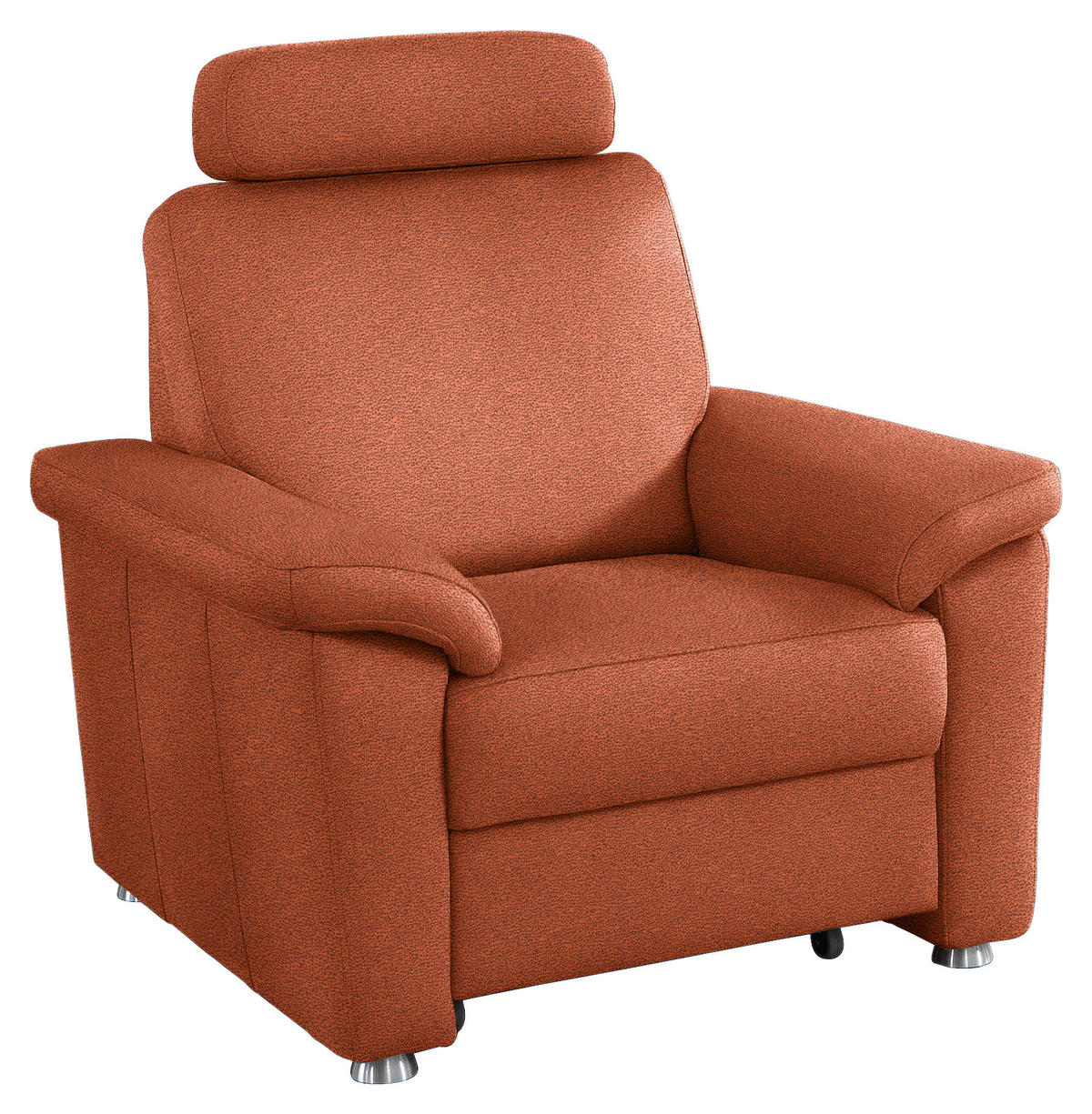 FERNSEHSESSEL Webstoff Terracotta  - Silberfarben/Terracotta, Konventionell, Textil/Metall (102/91/91-159cm) - Beldomo System