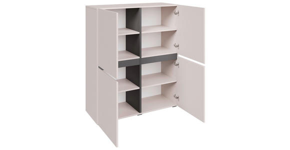 HIGHBOARD  99,4/119,4/39,8 cm  - Kaschmir/Schwarz, Design, Holzwerkstoff/Kunststoff (99,4/119,4/39,8cm) - Xora