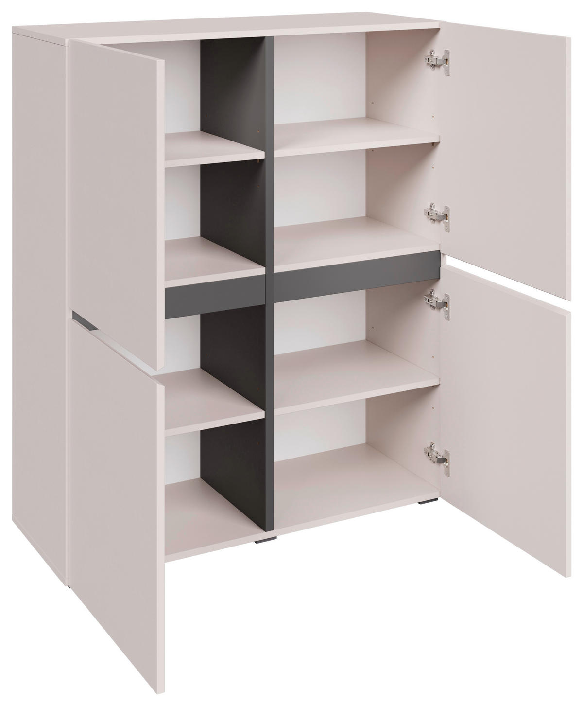 HIGHBOARD  99,4/119,4/39,8 cm  - Kaschmir/Schwarz, Design, Holzwerkstoff/Kunststoff (99,4/119,4/39,8cm) - Xora