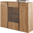 HIGHBOARD Eichefarben  139/114/39 cm  - Eichefarben/Anthrazit, Natur, Glas/Holz (139/114/39cm) - Valnatura
