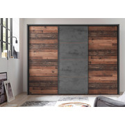 OMARA Z DRSNIMI VRATI, siva - siva, Trend, leseni material (270/210/63cm) - Ti`me