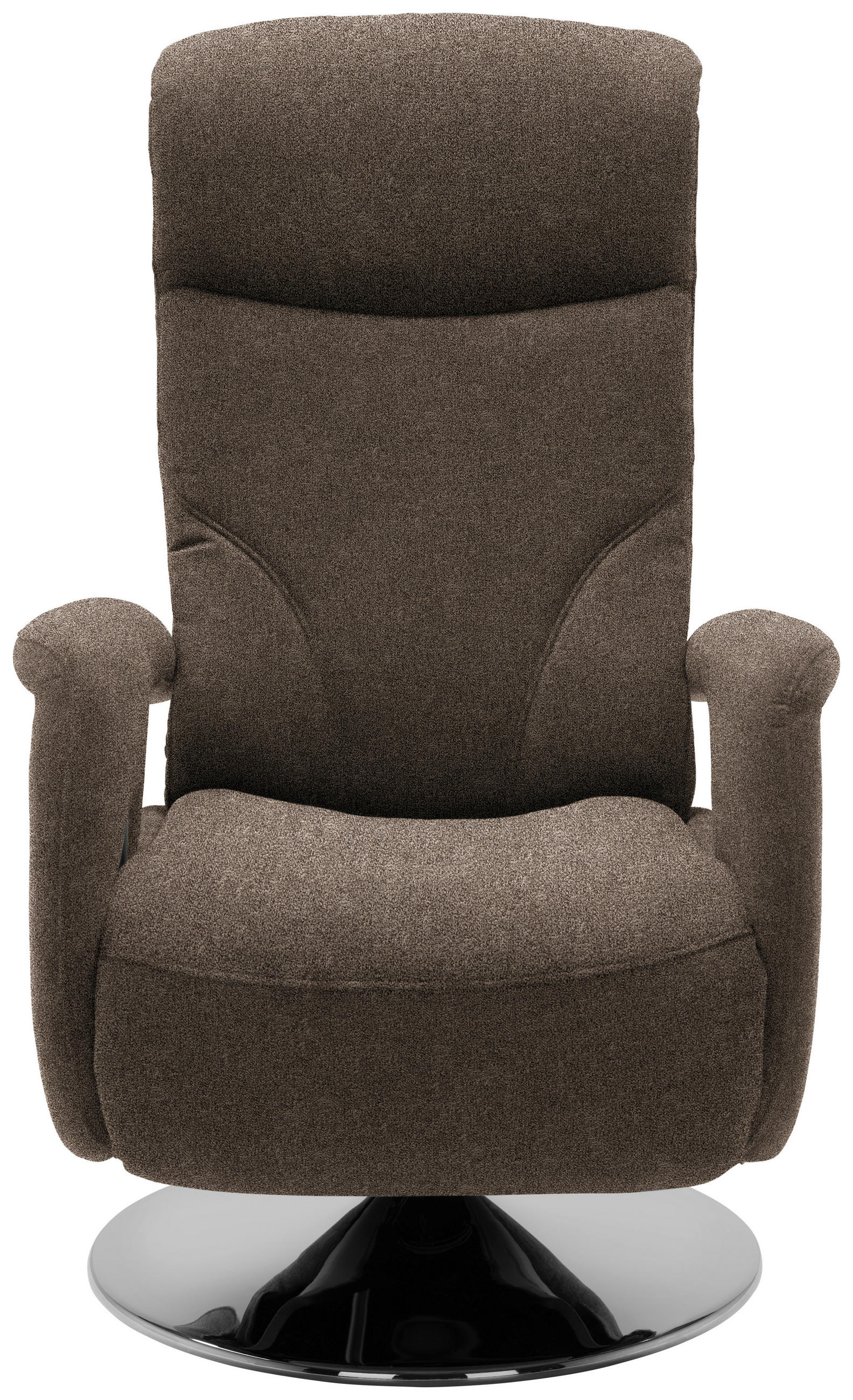 RELAXSESSEL Chenille, Mikrofaser Relaxfunktion, Kopfteilverstellung    - Chromfarben/Dunkelbraun, Design, Textil/Metall (71/110/83cm) - Dieter Knoll