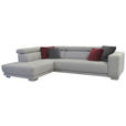 ECKSOFA Hellgrau Chenille  - Chromfarben/Hellgrau, Design, Textil (207/301cm) - Xora