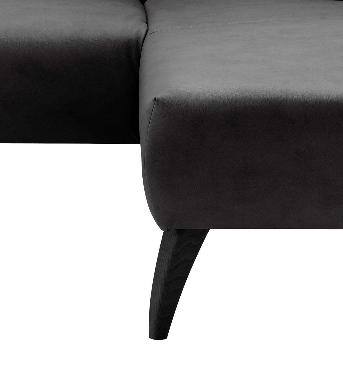 ECKSOFA in Lederlook Schwarz  - Schwarz, Modern, Holz/Textil (264/160cm) - Livetastic