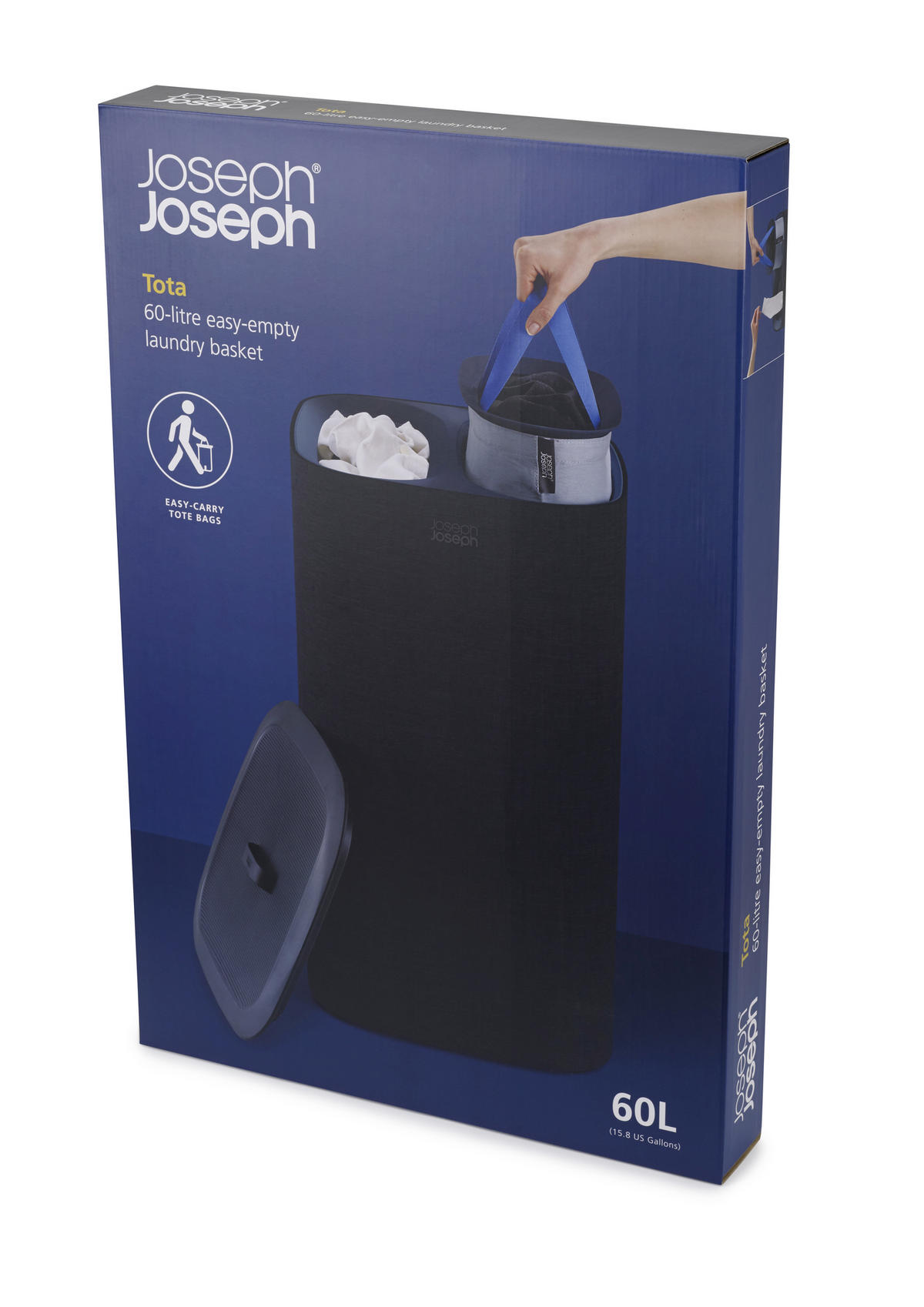 KOŠARA ZA RUBLJE      39,5/71/39,5 cm      - crna, Basics, tekstil (39,5/71/39,5cm) - Joseph Joseph