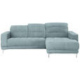 ECKSOFA in Webstoff Pastellblau  - Chromfarben/Pastellblau, Design, Textil/Metall (260/187cm) - Xora