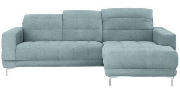 ECKSOFA in Webstoff Pastellblau  - Chromfarben/Pastellblau, Design, Textil/Metall (260/187cm) - Xora