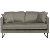 2-SITZER-SOFA in Samt Grau  - Schwarz/Grau, Design, Textil/Metall (150/78/84cm) - Carryhome