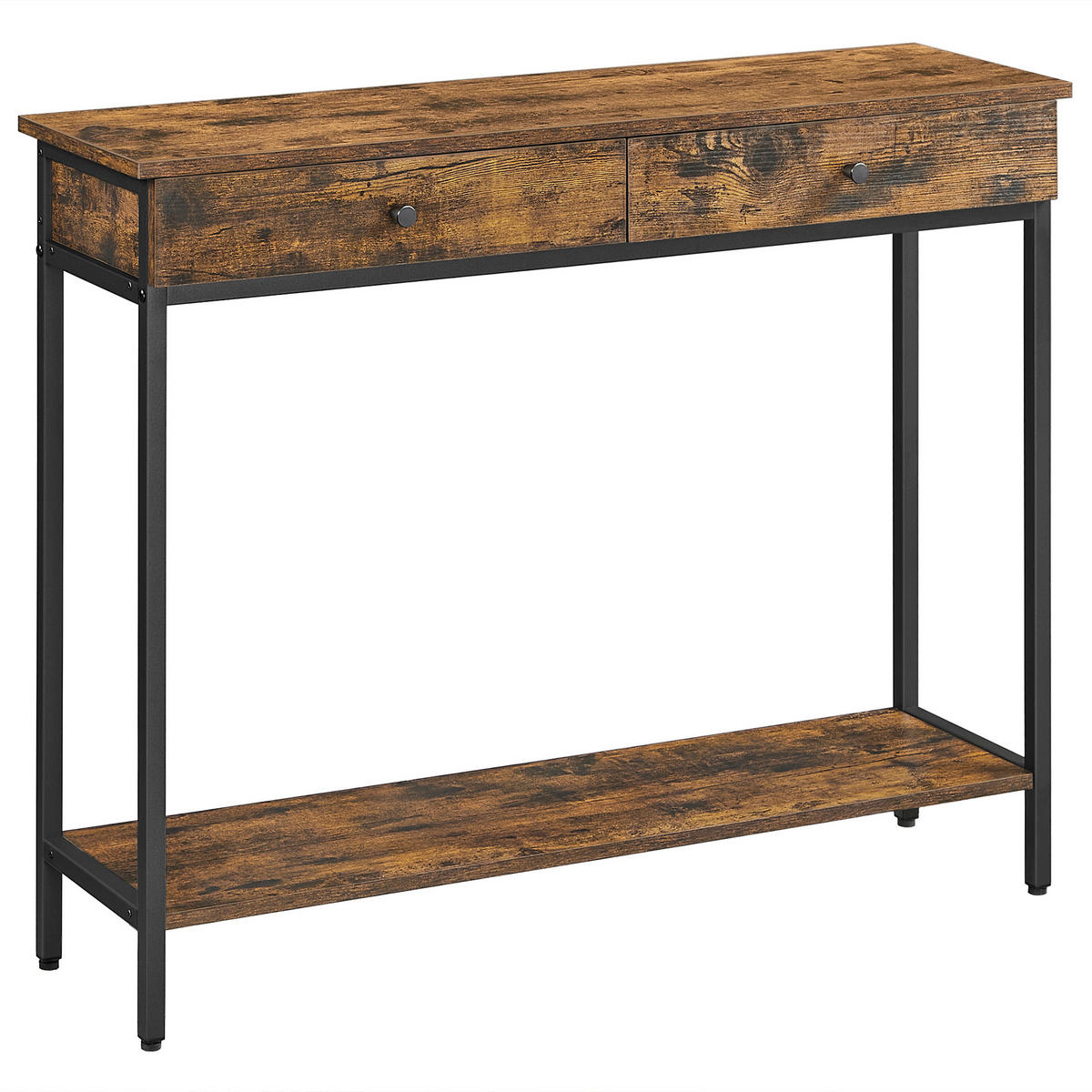 KONSOLENTISCH in Metall, Holzwerkstoff 100/30/80 cm    - Schwarz/Braun, Natur, Holzwerkstoff/Metall (100/30/80cm) - Boxxx