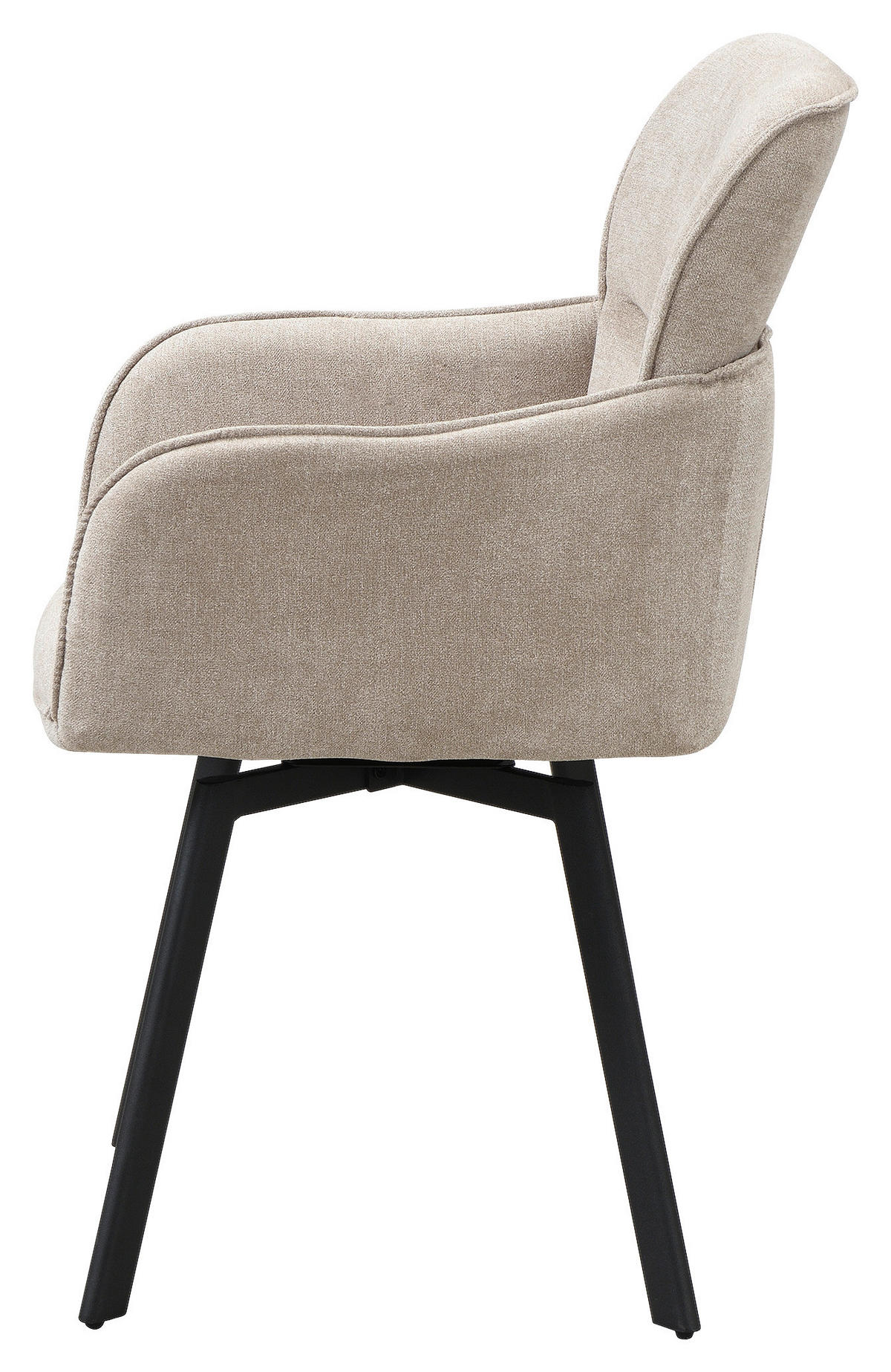 STUHL-SET Webstoff Schwarz, Taupe  - Taupe/Schwarz, MODERN, Textil/Metall (61/90/63cm) - MID.YOU