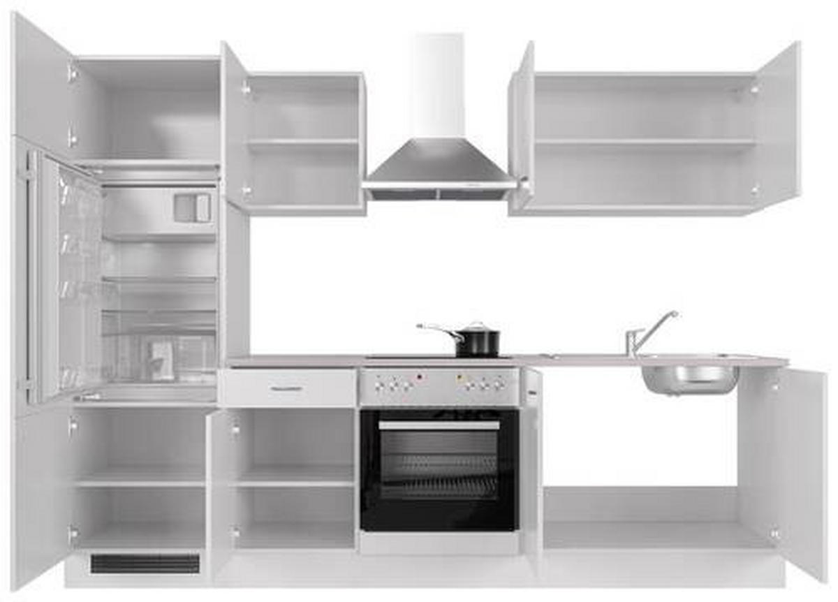 KUCHYŇSKÁ LINKA WITO 270 - bílá/světle šedá, Moderní, kompozitní dřevo/plast (270cm) - FlexWell