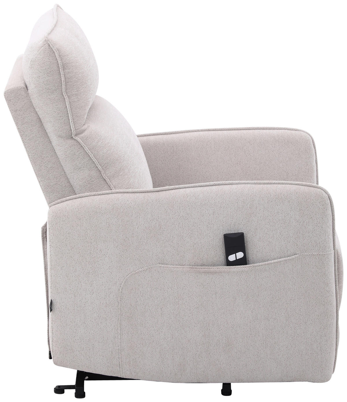 RELAXSESSEL Leinenoptik    - Schwarz/Naturfarben, Design, Textil/Metall (74/101/92cm) - Carryhome