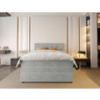 BOXSPRINGBETT 140/200 cm  in Hellgrau  - Hellgrau/Schwarz, KONVENTIONELL, Kunststoff/Textil (140/200cm) - Carryhome