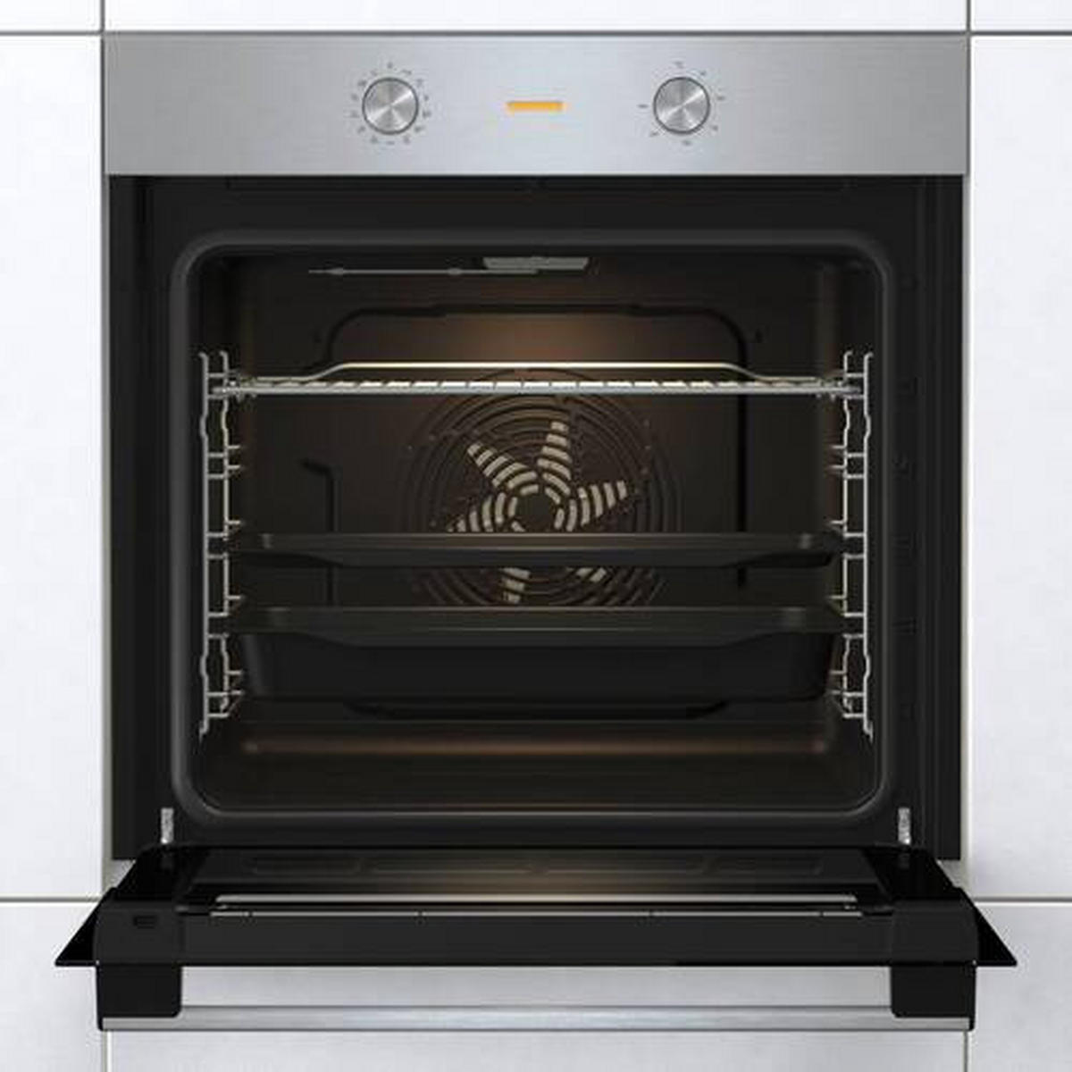 EINBAUBACKOFEN BO 6717 E03X  - Edelstahlfarben/Schwarz, Basics, Glas/Metall (59,5/59,5/56,4cm) - Gorenje