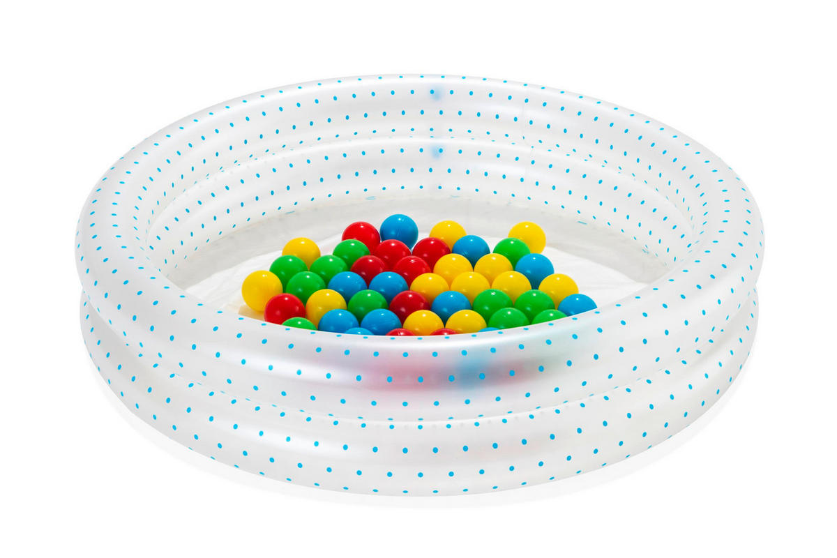 DETSKÝ NAFUKOVACÍ BAZÉN 91/20 cm - priehľadné/modrá, Basics, plast (91/20cm) - Bestway