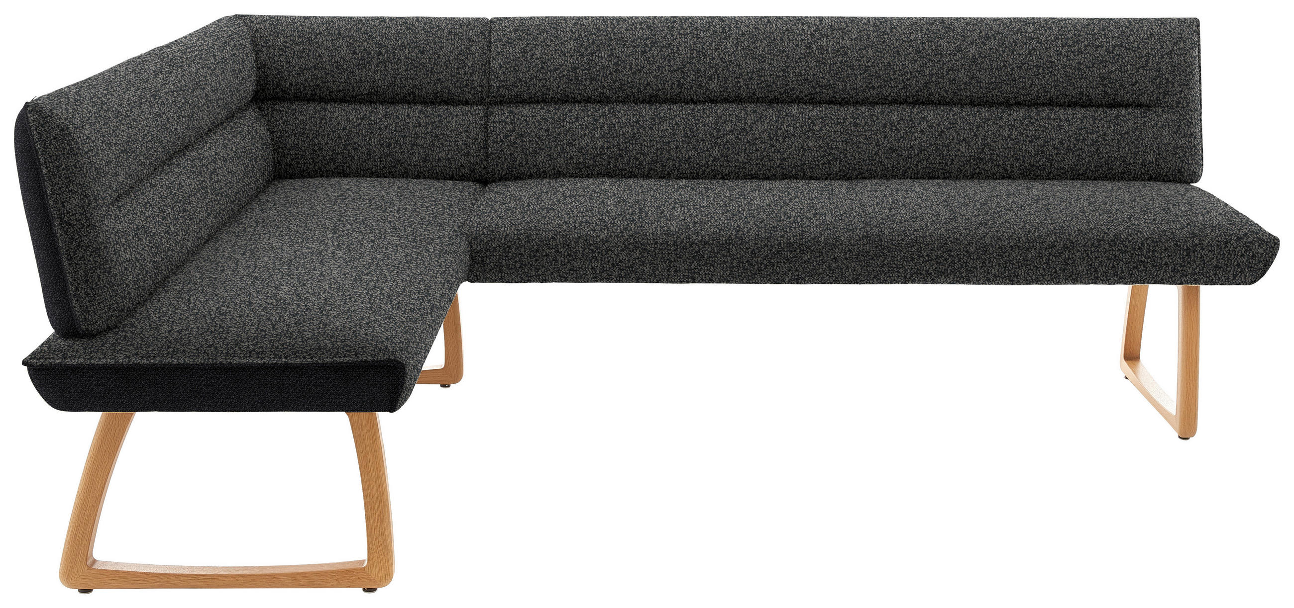 ECKBANK in Textil Anthrazit, Schwarz  - Eichefarben/Anthrazit, Design, Holz/Textil (162/237cm) - Koinor