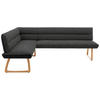 ECKBANK in Textil Anthrazit, Schwarz  - Eichefarben/Anthrazit, Design, Holz/Textil (162/237cm) - Koinor