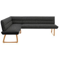 ECKBANK in Textil Anthrazit, Schwarz  - Eichefarben/Anthrazit, Design, Holz/Textil (162/237cm) - Koinor