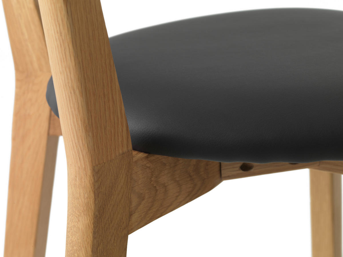 BARHOCKER-SET in Schwarz, Eichefarben  - Eichefarben/Schwarz, Design, Holz/Textil (47/93/50cm) - Linea Natura
