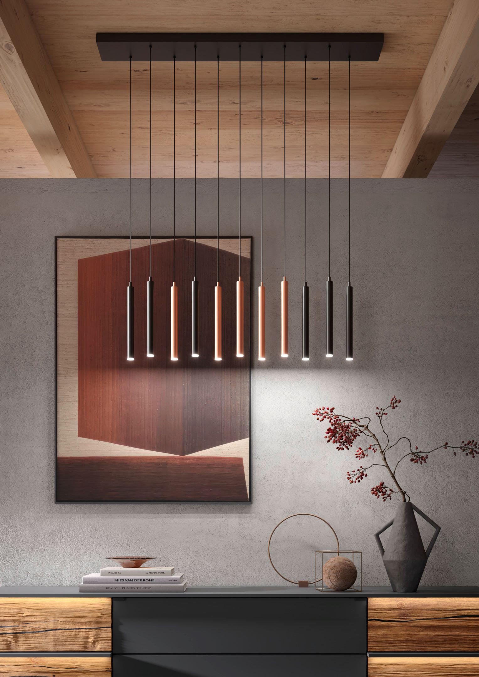 LED-HÄNGELEUCHTE Musterring 115/15/150 cm   - Schwarz/Weiß, Design, Kunststoff/Metall (115/15/150cm) - Musterring