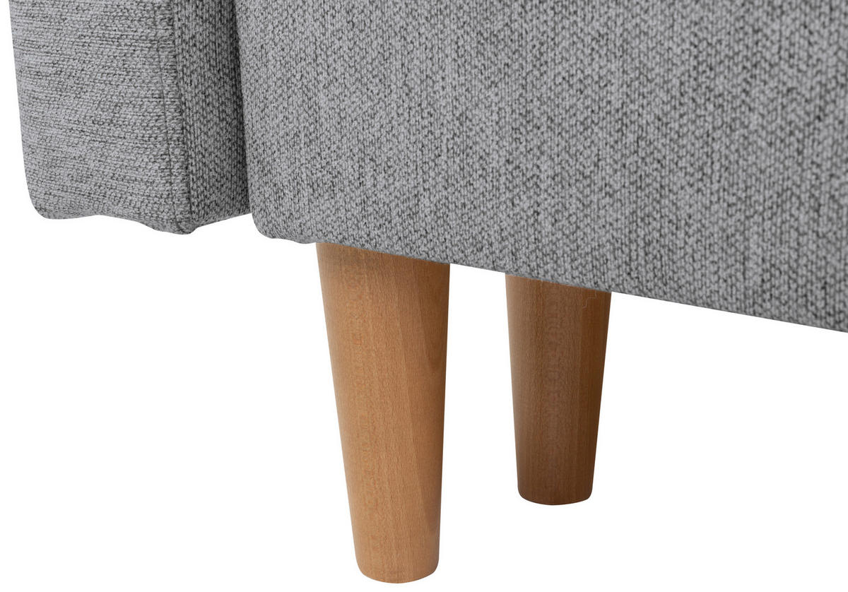 SCHLAFSOFA Flachgewebe Hellgrau  - Eiche Wotan/Hellgrau, KONVENTIONELL, Holz/Textil (222/93/99cm) - MID.YOU