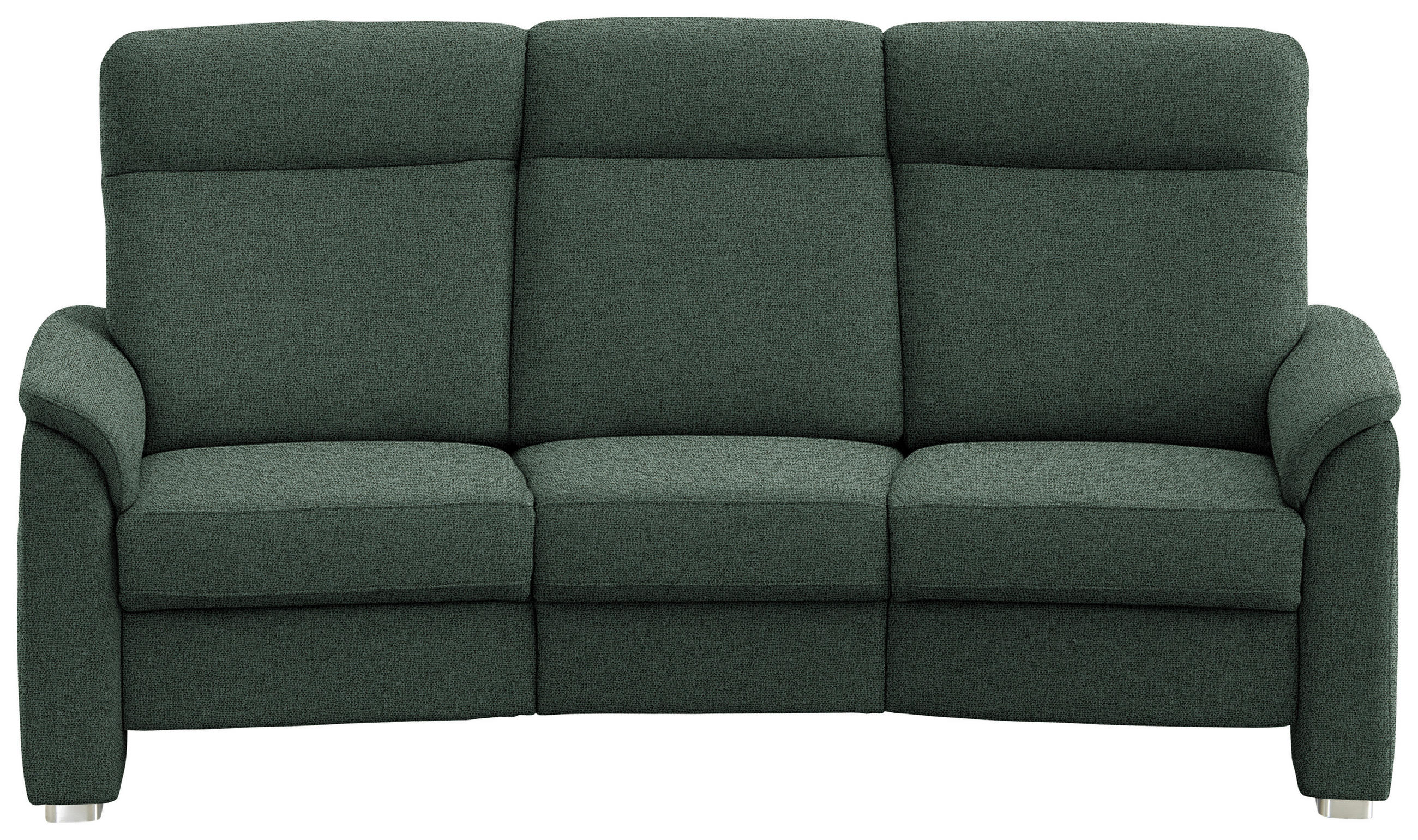 TRAPEZSOFA Flachgewebe Dunkelgrün  - Dunkelgrün/Alufarben, Konventionell, Textil/Metall (218/107/103cm) - Beldomo Comfort