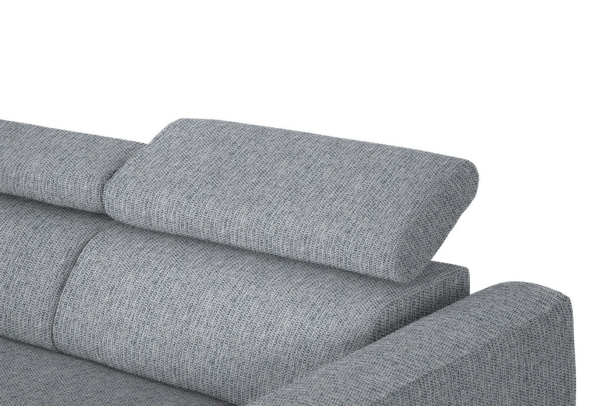 ECKSOFA in Webstoff Hellgrau  205/280 cm  - Hellgrau/Schwarz, Design, Textil/Metall (205/280cm) - Xora