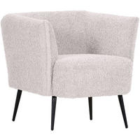 SESSEL in Plüsch Creme  - Creme/Schwarz, Design, Textil/Metall (76/73/76cm) - Landscape