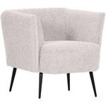 SESSEL in Plüsch Creme  - Creme/Schwarz, Design, Textil/Metall (76/73/76cm) - Landscape