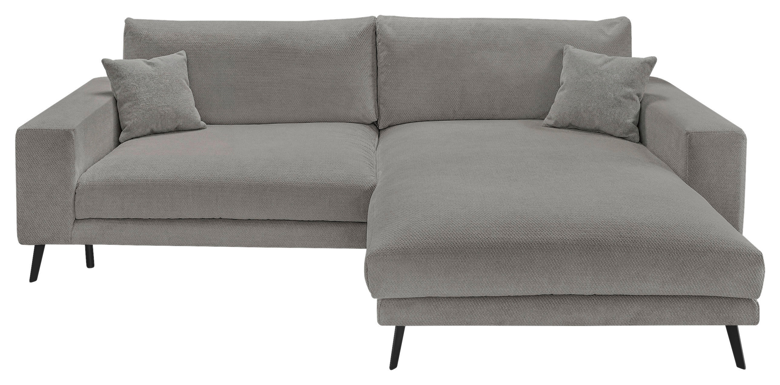 ECKSOFA Grau Webstoff  - Schwarz/Grau, KONVENTIONELL, Textil/Metall (269/195cm) - SetOne by Musterring