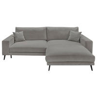 ECKSOFA Grau Webstoff  - Schwarz/Grau, KONVENTIONELL, Textil/Metall (269/195cm) - SetOne by Musterring