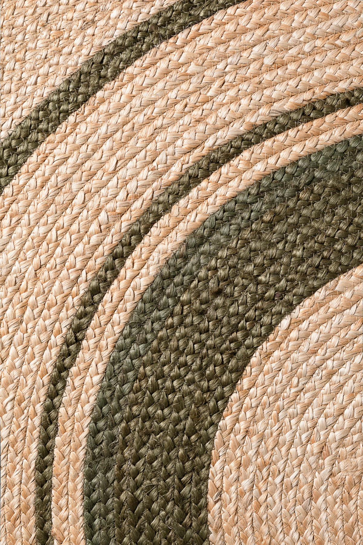 JUTETEPPICH 200 cm Jute Braided Braun, Dunkelgrün rund  - Dunkelgrün/Braun, Basics, Textil (200cm) - Hanse Home