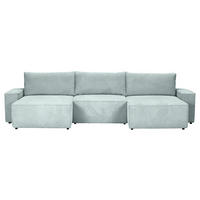 WOHNLANDSCHAFT Mintgrün Cord  - Schwarz/Mintgrün, KONVENTIONELL, Kunststoff/Textil (155/348/155cm) - Carryhome