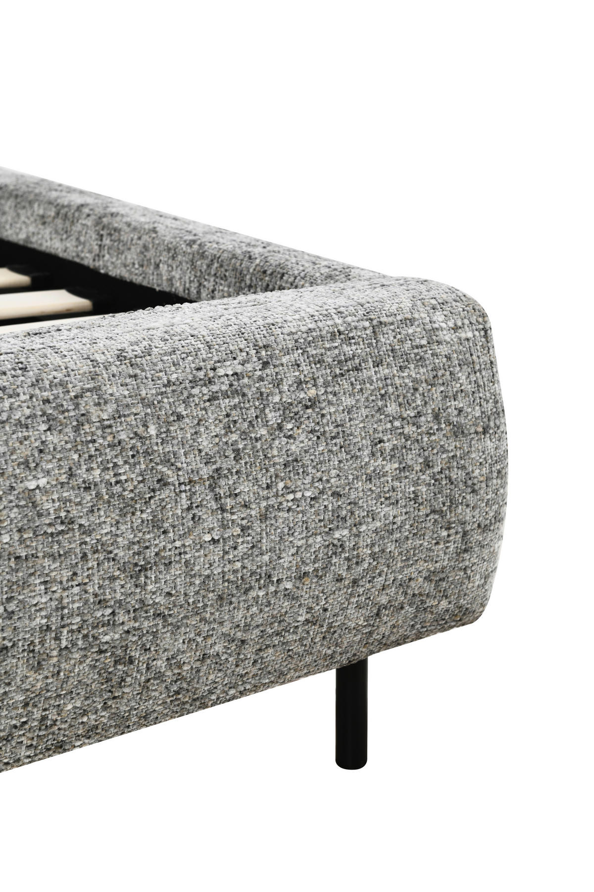 POLSTERBETT gepolstertes Kopfteil, Lattenrost 140/200 cm  in Grau  - Eichefarben/Schwarz, Design, Holz/Textil (140/200cm) - Boxxx